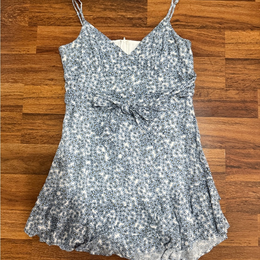B. Smart Blue and White Patterned Dress